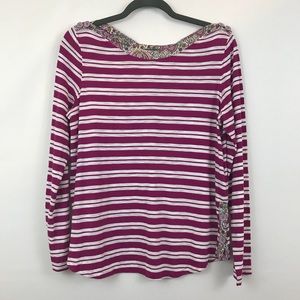 Anthropologie Postmark Striped Paisley Top